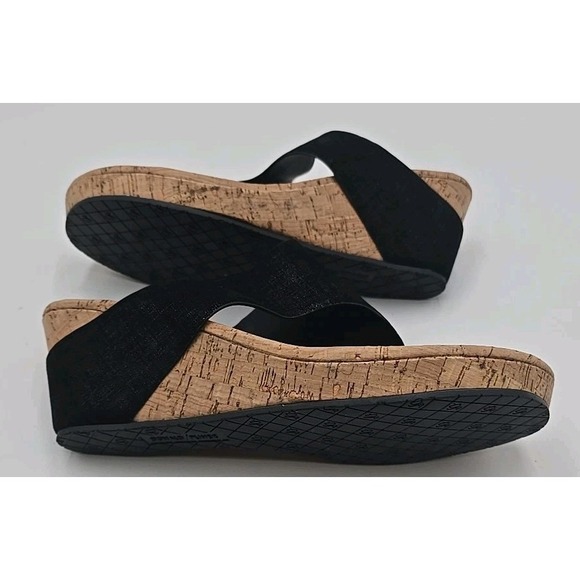 NEW Donald Pliner Gyer 10 Wedge Distressed Leather Black Metallic Sandal - Picture 10 of 12